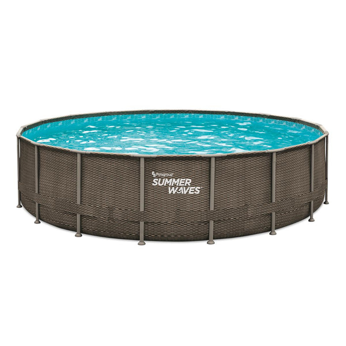 SWIMMING POOL 5.49X1.22M METAL FRAME RATTAN