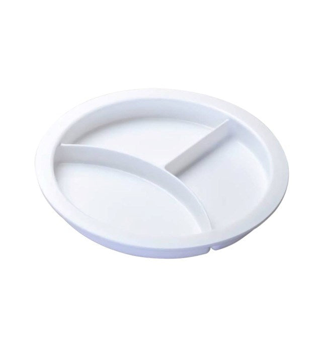 Plate with dividers for the microwave