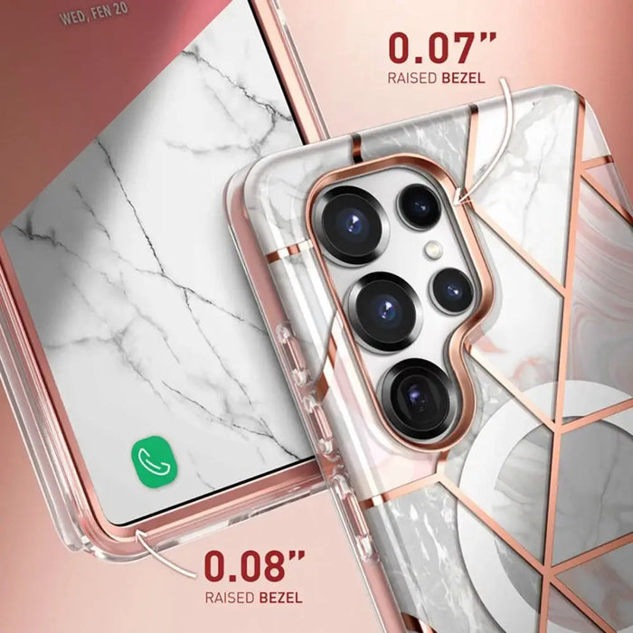 Supcase Cosmo Mag Case for Samsung Galaxy S25 Ultra - Marble Pink - Cell phone cases and covers<<<HurtelXML