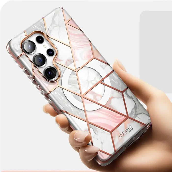 Supcase Cosmo Mag Case for Samsung Galaxy S25 Ultra - Marble Pink - Cell phone cases and covers<<<HurtelXML