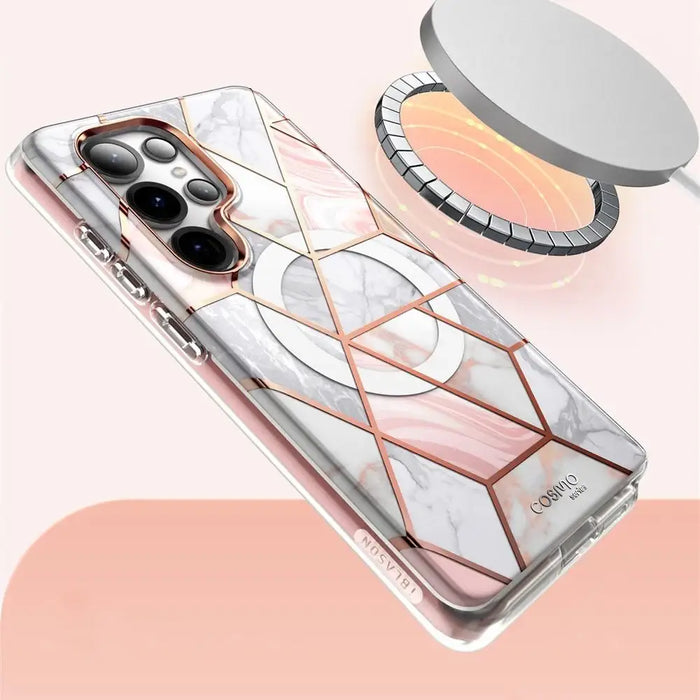 Supcase Cosmo Mag Case for Samsung Galaxy S25 Ultra - Marble Pink - Cell phone cases and covers<<<HurtelXML