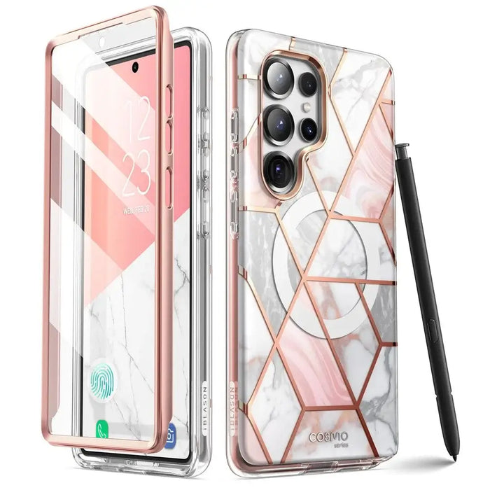 Supcase Cosmo Mag Case for Samsung Galaxy S25 Ultra - Marble Pink - Cell phone cases and covers<<<HurtelXML