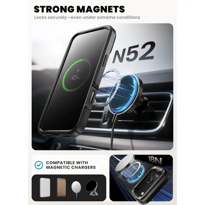 Supcase IBLSN Ares Flip Mag MagSafe Case for iPhone 17 Pro - Black - Cell phone cases and covers<<<HurtelXML