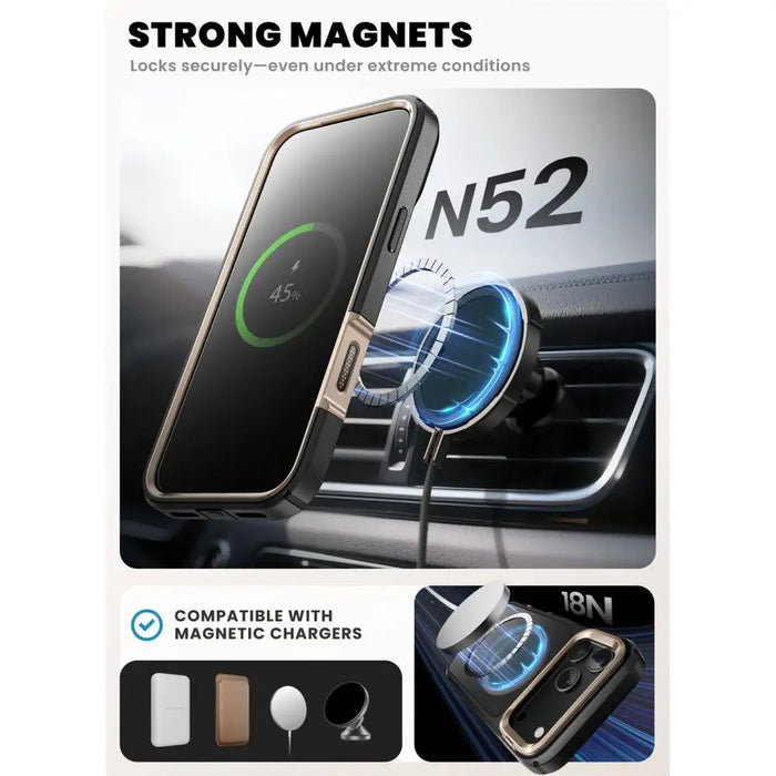 Supcase IBLSN Ares Flip Mag MagSafe Case for iPhone 17 Pro - Gold - Cell phone cases and covers<<<HurtelXML