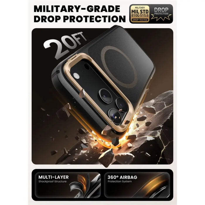 Supcase IBLSN Ares Flip Mag MagSafe Case for iPhone 17 Pro Max - Gold - Cell phone cases and covers<<<HurtelXML