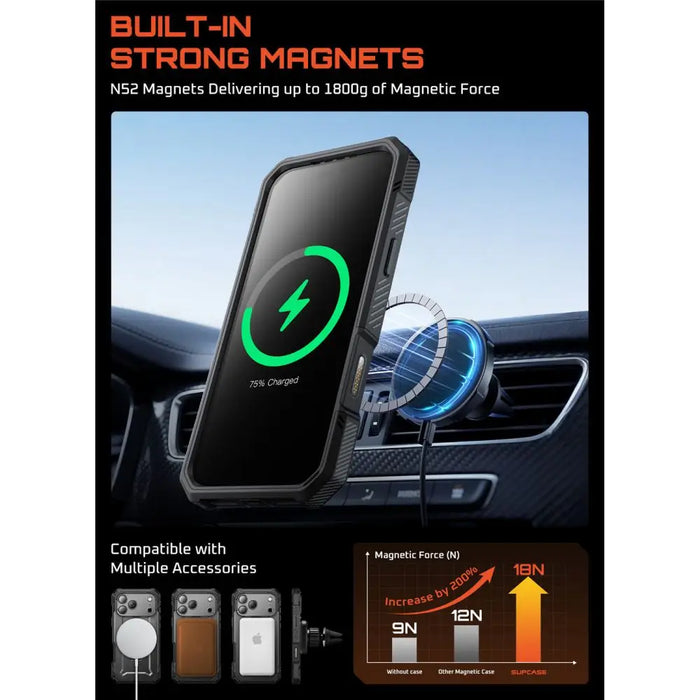 Supcase UB Grip Pro Mag MagSafe Case for iPhone 17 Pro - Black - Cell phone cases and covers<<<HurtelXML