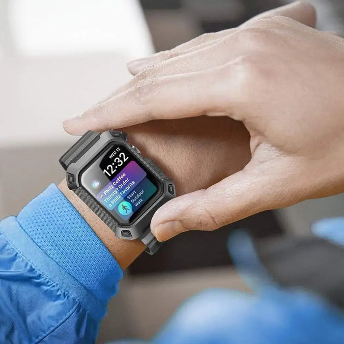 Supcase Unicorn Beetle Pro Case with Strap for Apple Watch 4/5/6/7/8/SE (44/45 mm) - Black - Cell phone cases