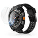 Supcase Unicorn Beetle Pro & Tempered Glass 2-PACK Case for Samsung Galaxy Watch Ultra (47MM) - Black - Cell phone