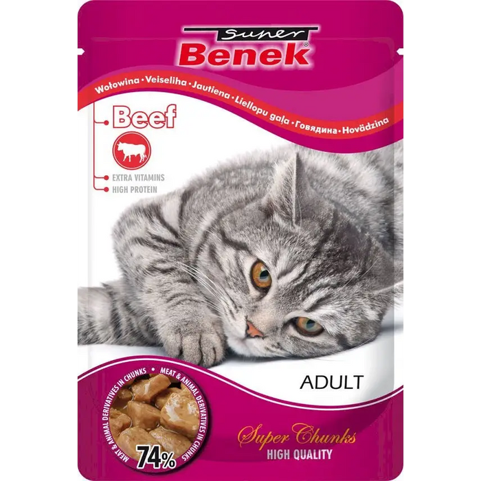 SUPER BENEK Beef in sauce - wet cat food - 100 g - Wet foodDLK-KAM<<<For the catDLK<<<ActionPL