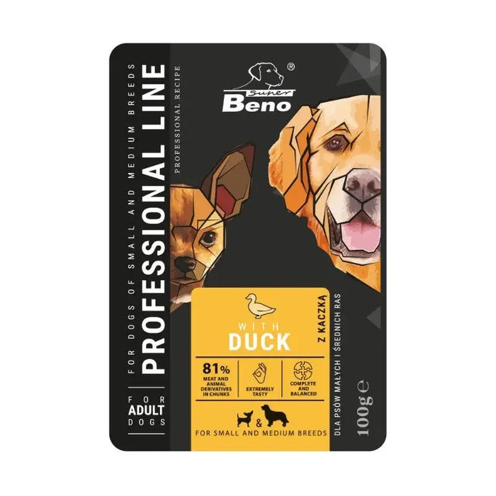 SUPER BENO Adult Small and medium Duck - Wet dog food - 100 g - Wet foodDLP-KAM<<<For the dogDLP<<<ActionPL