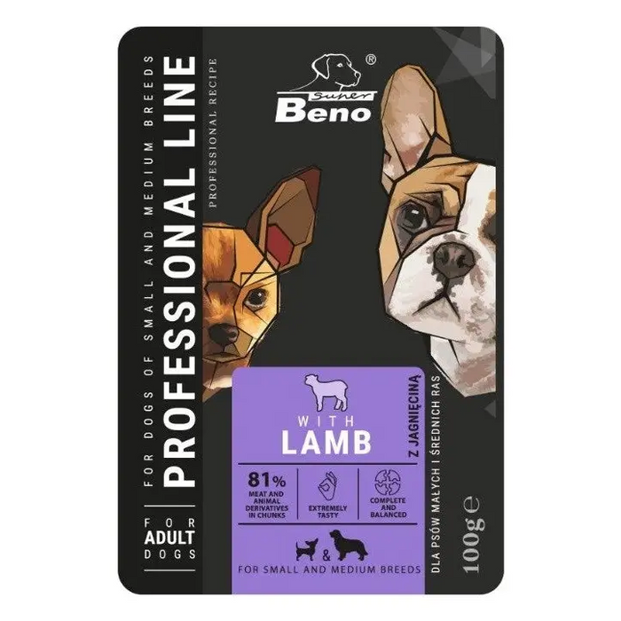 SUPER BENO Adult Small and medium Lamb - wet dog food - 100 g - Wet foodDLP-KAM<<<For the dogDLP<<<ActionPL