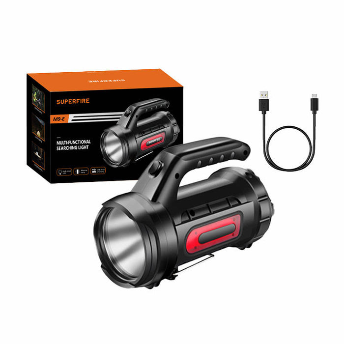 Superfire M9-E searchlight - 900 lm, 473 m, 6000 mAh, 5h operation, powerbank