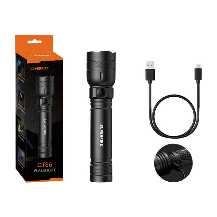 Superfire GTS6 flashlight, 360 lm, USB-C, 7W, 5 modes, 150m