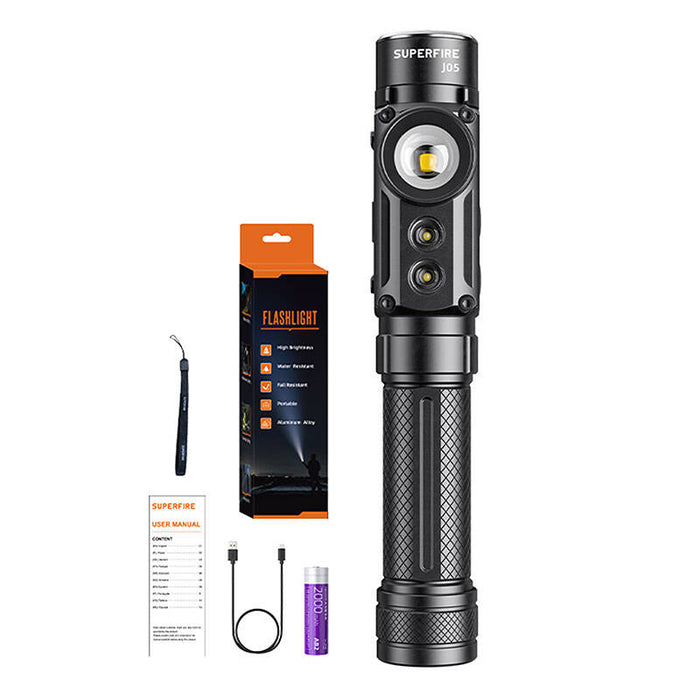 Superfire J05 flashlight, 380+450 lm, 4 modes