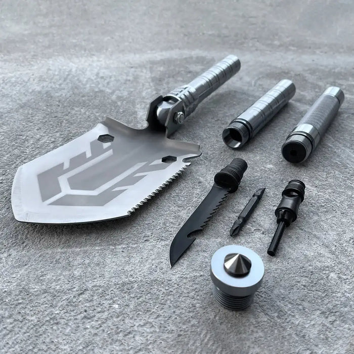Survival shovel 10-in-1 folding shovel with knife screwdriver glass breaker - Others<<<HurtelXML