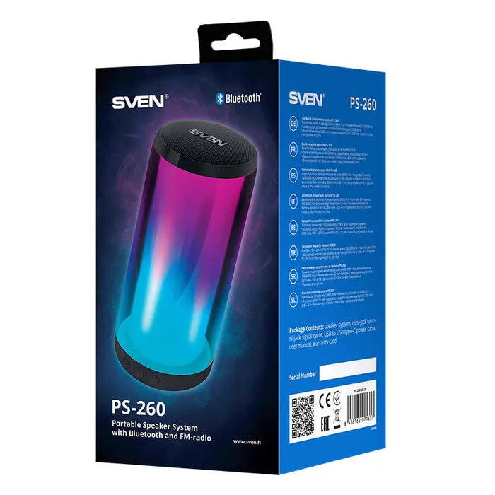 SVEN PS-260 portable/party speaker Mono portable speaker Black 10 W - Bluetooth portable