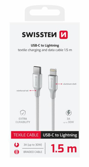 USB-C PHONE CABLE 1.5M WHITE SWISSTEN