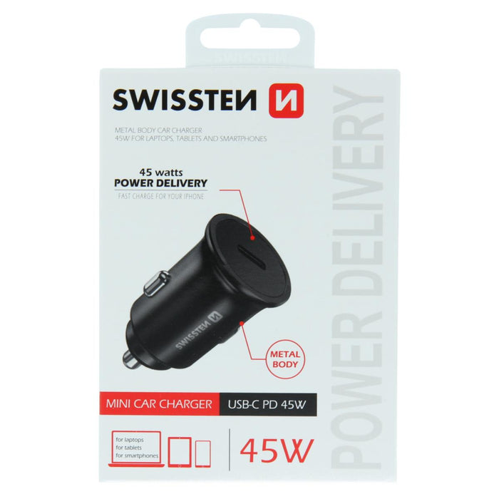 CAR CHARGER 45W BLACK SWISSTEN