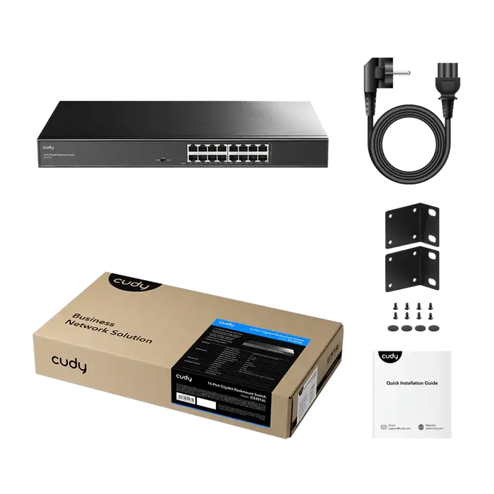 Switch Cudy GS1016L 16x ports 10/100/1000 metal for 19’’ cabinet - Суичове - без контрол<<<Мрежово