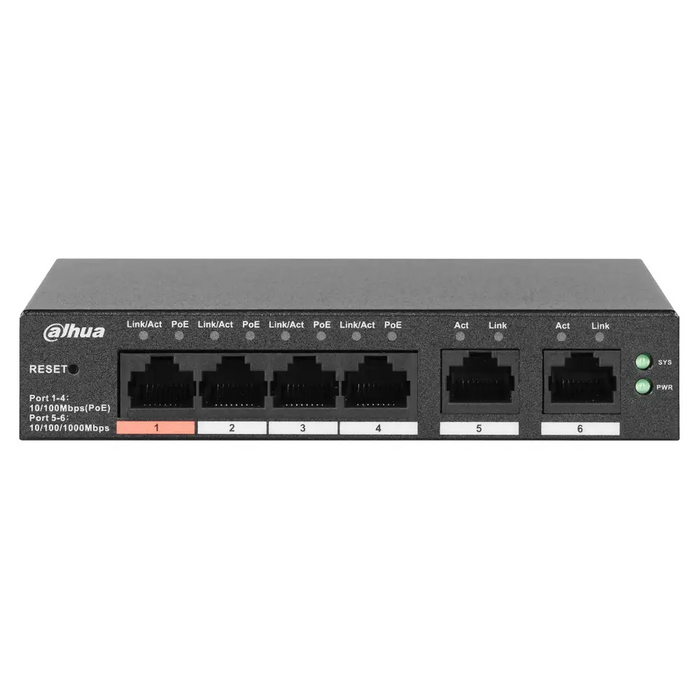 Switch Dahua CS4006-4ET-60 - SwitchesKIL-SWI<<<CommunicationKIL<<<ActionPL&&&Компютър Мрежи и компоненти<<<Компютри|