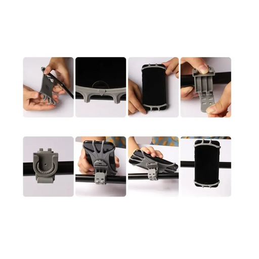 Swivel silicone bike holder with replaceable head - black - Cell phone holders<<<HurtelXML