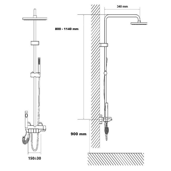 SHOWER SYSTEM THERMOSTAT SYNCHRO SKL-23158 WHITE