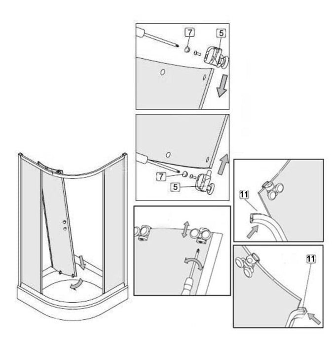 SHOWER CABIN 90X90CM GLASS. MATT