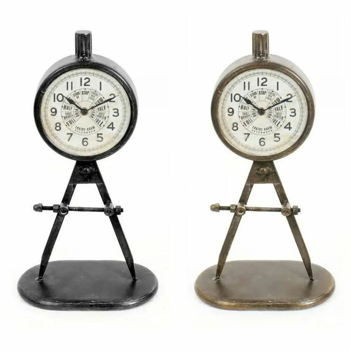 Table clock DKD Home Decor Black Golden Loft (2 Units) - Декорация и Осветление<<<Дом Градина<<<BigBuy&&&Стенни