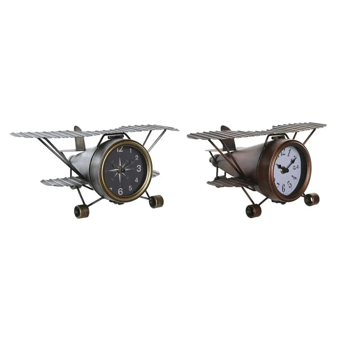Table clock DKD Home Decor Golden Silver Aeroplane (2 Units) - Декорация и Осветление<<<Дом Градина<<<BigBuy&&&Стенни