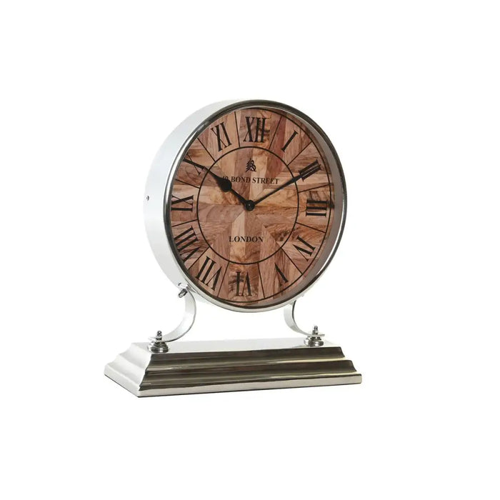 Table clock DKD Home Decor Silver Natural Traditional - Декорация и Осветление<<<Дом Градина<<<BigBuy&&&Стенни