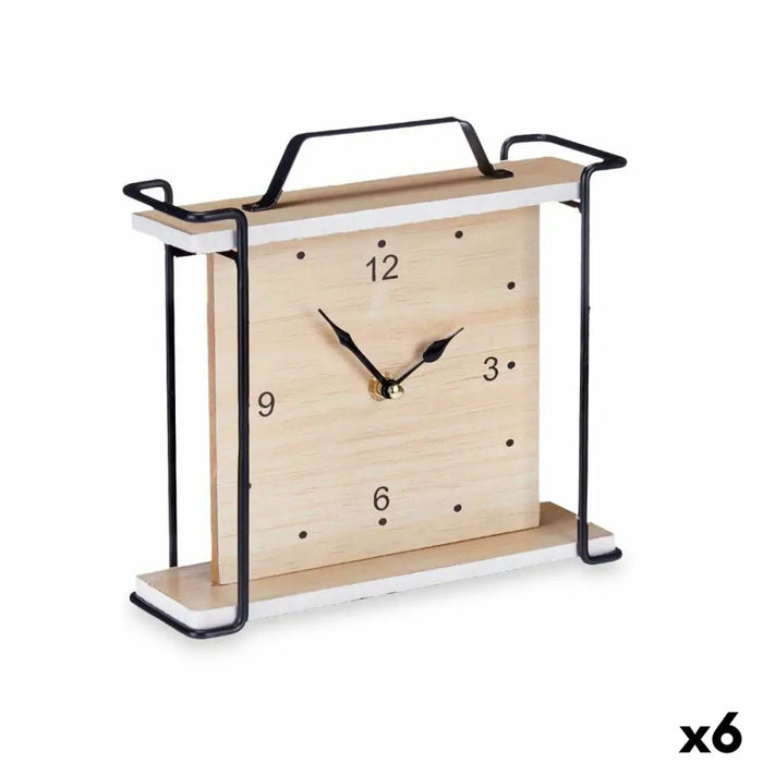Table clock Gift Decor Black Wood (6 Units) - Декорация и Осветление<<<Дом Градина<<<BigBuy&&&Стенни часовници и
