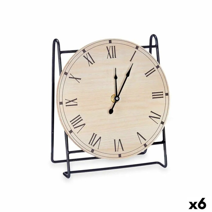 Table clock Gift Decor Black Wood (6 Units) - Декорация и Осветление<<<Дом Градина<<<BigBuy&&&Стенни часовници и