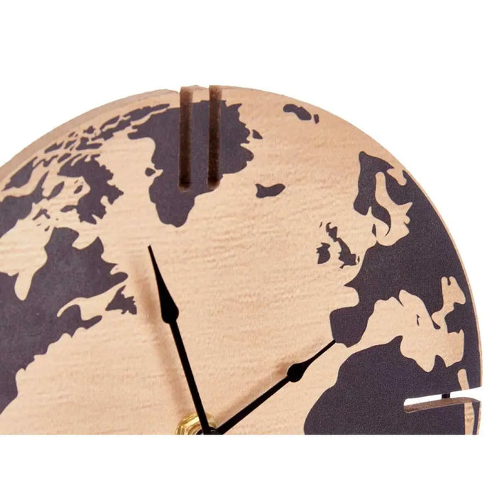 Table clock Gift Decor Black Wood World Map (6 Units) - Декорация и Осветление<<<Дом Градина<<<BigBuy&&&Стенни