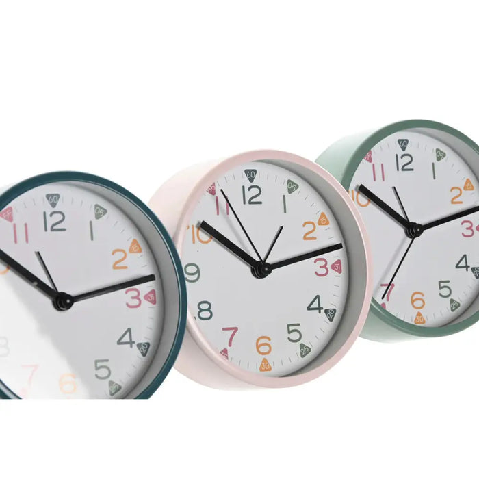 Table clock Home ESPRIT Blue Pink Turquoise (3 Units) - Декорация и Осветление<<<Дом Градина<<<BigBuy&&&Стенни