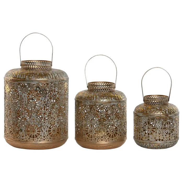 Table Mat Set Home ESPRIT Golden Metal 24 x 24 x 32 cm - Декорация и Осветление<<<Дом Градина<<<BigBuy&&&Свещи и