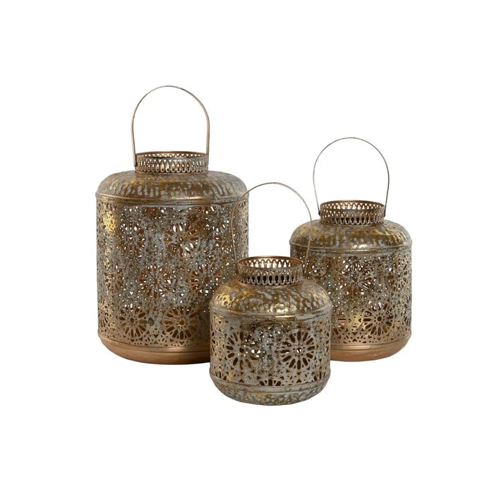 Table Mat Set Home ESPRIT Golden Metal 24 x 24 x 32 cm - Декорация и Осветление<<<Дом Градина<<<BigBuy&&&Свещи и