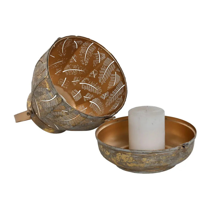 Table Mat Set Home ESPRIT Golden Metal 25 x 25 x 28 cm - Декорация и Осветление<<<Дом Градина<<<BigBuy&&&Свещи и