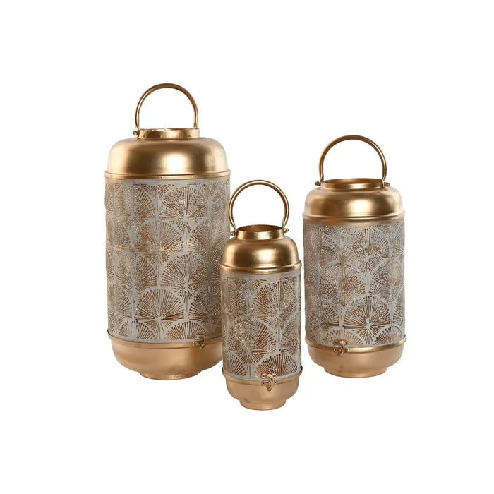 Table Mat Set Home ESPRIT White Golden Metal 25 x 25 x 49 cm - Декорация и Осветление<<<Дом Градина<<<BigBuy&&&Свещи и