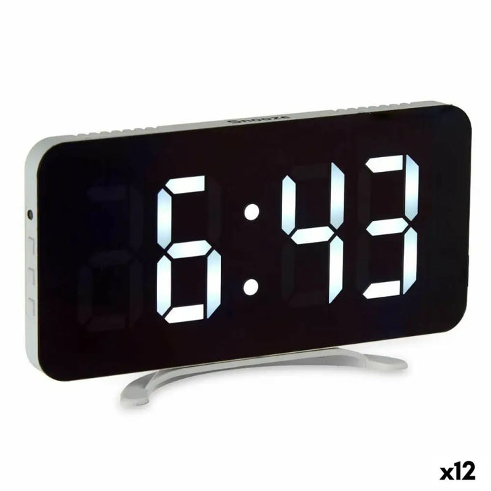 Table-top Digital Clock Gift Decor White (12 Units) - Декорация и Осветление<<<Дом Градина<<<BigBuy&&&Стенни часовници