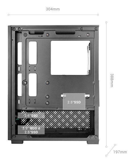 ATX Semi-tower Box Mars Gaming MC-SE2 Black