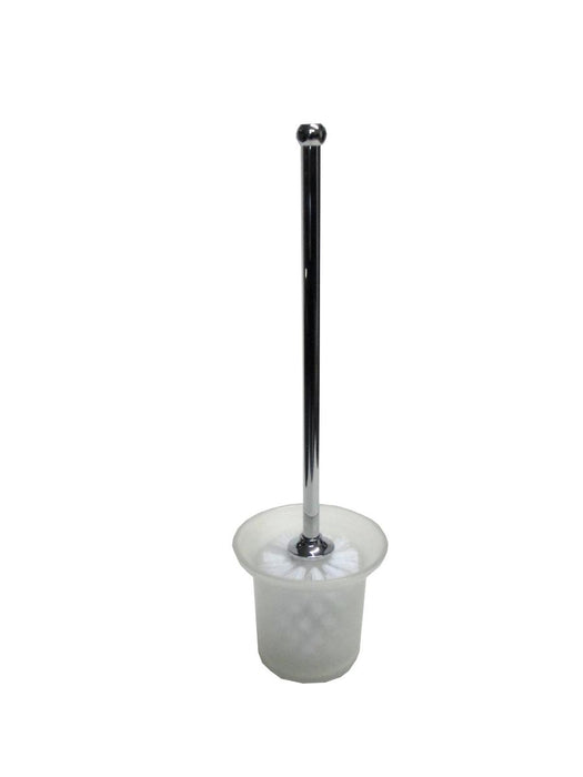 SET OF BRUSH AND HOLDER GLASS CHROME