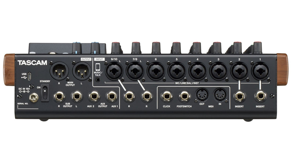 Tascam Model 12 12 channels 20 - 20000 Hz Black, Wood