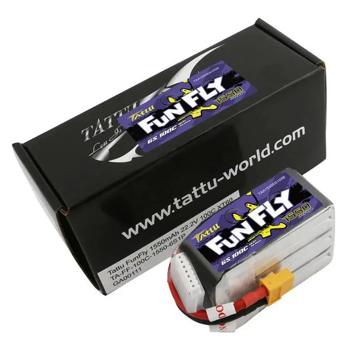 Tattu Funfly 1550mAh 22.2V 100C 6S1P XT60 battery - Lithium and NiMH<<<Batteries<<<RC models<<<InnproXML