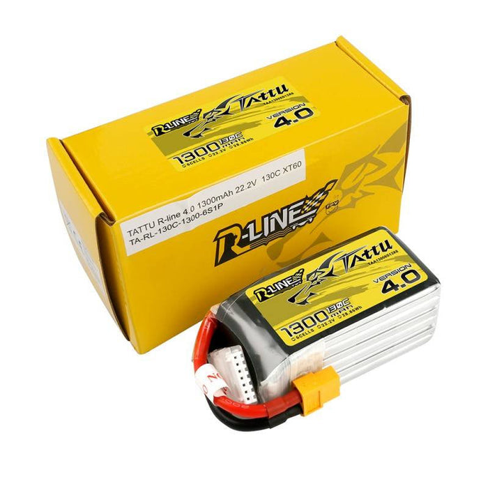 Tattu R-Line 4.0 1300mAh 22.2V 130C 6S1P XT60 Battery - Lithium and NiMH<<<Batteries<<<RC models<<<InnproXML