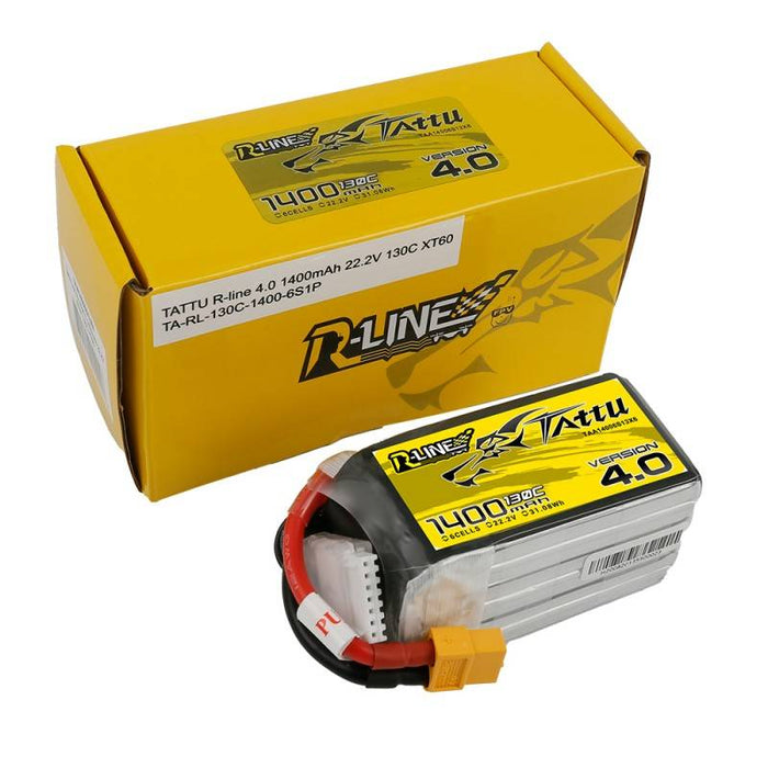 Tattu R-Line 4.0 1400mAh 22.2V 130C 6S1P XT60 Battery - Lithium and NiMH<<<Batteries<<<RC models<<<InnproXML