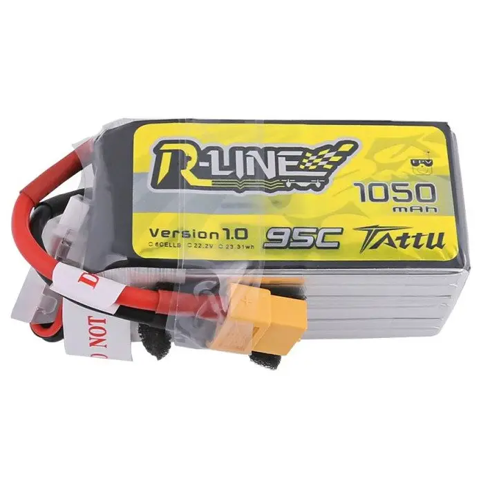 Tattu R-Line Battery 1050mAh 22.2V 95C 6S1P XT60 - Lithium and NiMH<<<Batteries<<<RC models<<<InnproXML