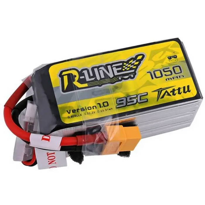 Tattu R-Line Battery 1050mAh 22.2V 95C 6S1P XT60 - Lithium and NiMH<<<Batteries<<<RC models<<<InnproXML