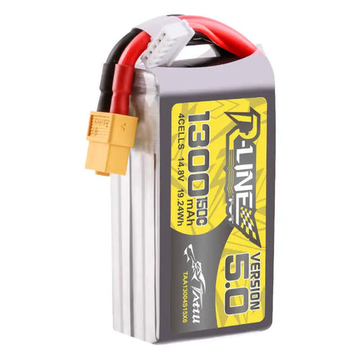 Tattu R-Line Version 5.0 1300mAh 14.8V 150C 4S1P Lipo Battery Pack with XT60 Plug - Lithium and NiMH<<<Batteries<<<RC