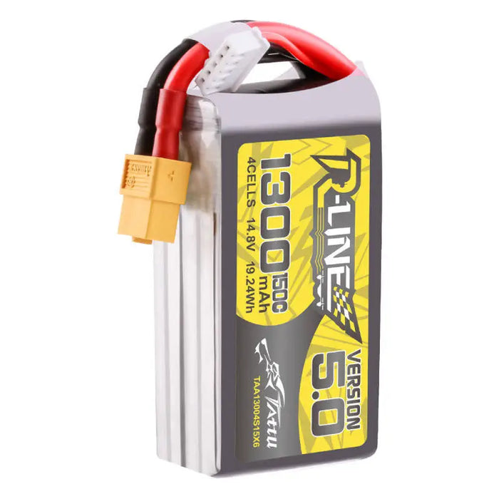 Tattu R-Line Version 5.0 1300mAh 14.8V 150C 4S1P Lipo Battery Pack with XT60 Plug - Lithium and NiMH<<<Batteries<<<RC