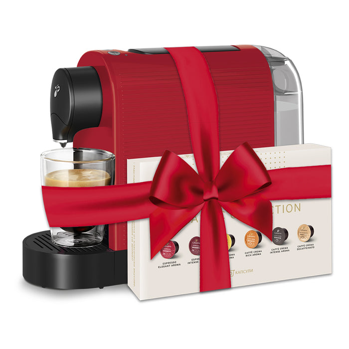 Capsule coffee machine TCHIBO PURE+ RED + 6X10 CAPSULES 15.00 bar, 800.00 ml, RED
